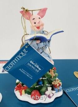 Clothtique Disney Showcase Winnie the Pooh & Friends Caroling Christmas Set of 4