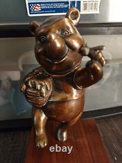 Collector's 1970 LE Bronze Lost Wax Casting Whinnie The Pooh With Hunny Pot