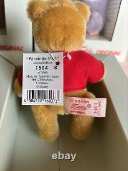 Complete Hermann Winnie the Pooh Rare Limited Edition Set Of 4 Bears In Boxes