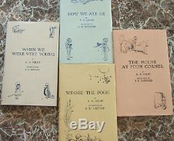 Complete Set Winnie-the-Pooh First Edition Facsimiles A. A. Milne with Dust Jackets