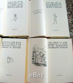 Complete Set Winnie-the-Pooh First Edition Facsimiles A. A. Milne with Dust Jackets