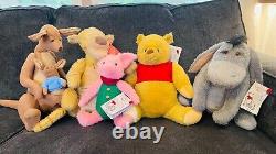 Complete Winnie the Pooh Plush Set Christopher Robin Movie. New & Tags
