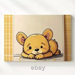 Content Winnie The Pooh Character Canvasvintage Nursery Wall Art
