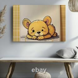 Content Winnie The Pooh Character Canvasvintage Nursery Wall Art