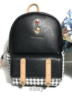 DISNEY Loungefly Classic Winnie The Pooh Black Plaid Mini Backpack