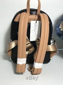 DISNEY Loungefly Classic Winnie The Pooh Black Plaid Mini Backpack