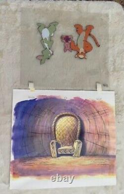 DISNEY Original Art-WINNIE THE POOH Hand-Painted Limited Ed Tigger Rabbit Piglet