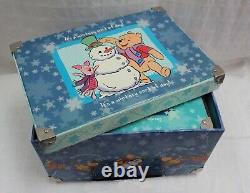 DISNEY'S CHRISTMAS SET OF 3 WINNIE THE POOH NESTING STORAGE BOXES With HANDLES NEW