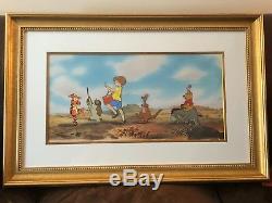 DISNEY's, Ltd Ed Hand Painted Cel, Pooh Bear Parade, framed