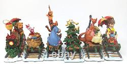 Danbury Mint Winnie The Pooh Christmas Train Disney Pooh's Express 6 pieces Nice