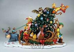 Danbury Mint Winnie the Pooh Lighted Christmas Sleigh