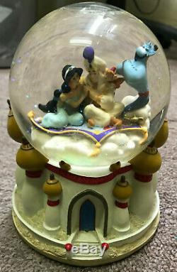 Disney ALADDIN Jasmine Genie Musical Snowglobe A Whole New World-RARE