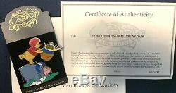 Disney Auctions BLACK Artist Proof Pooh & Eeyore Football Pin from 2005 LE 1
