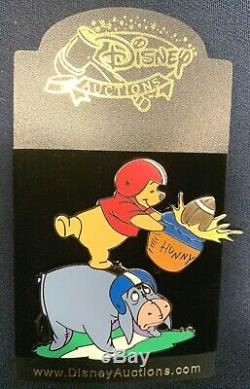 Disney Auctions BLACK Artist Proof Pooh & Eeyore Football Pin from 2005 LE 1