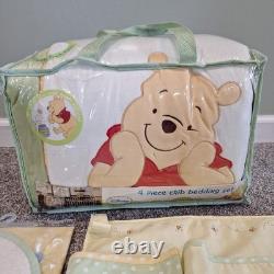 Disney Baby Winnie The Pooh 4pc Crib Bedding Set Comforter Sheet Blanket Diaper