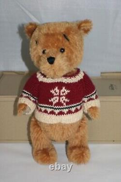 Disney Boyds Collection Winnie The Pooh Mohair Plush Winter Holiday Ltd Ed NIB