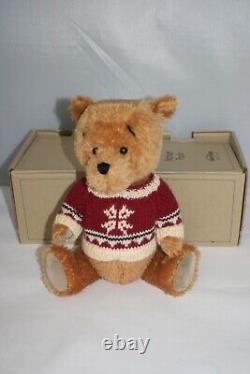 Disney Boyds Collection Winnie The Pooh Mohair Plush Winter Holiday Ltd Ed NIB