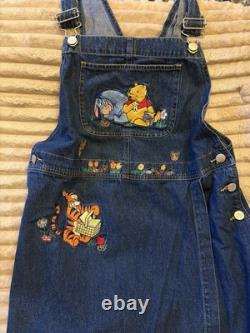 Disney Catalog Denim Overall Dress Winnie the Pooh Eeyore Tigger Medium