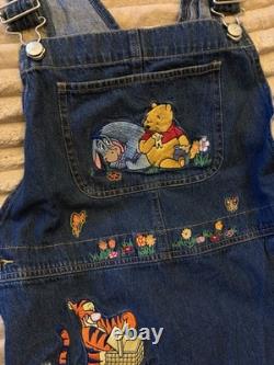 Disney Catalog Denim Overall Dress Winnie the Pooh Eeyore Tigger Medium