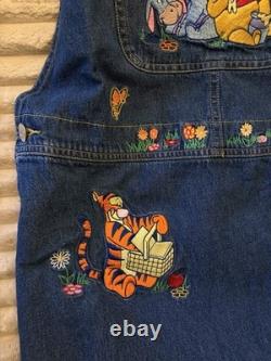 Disney Catalog Denim Overall Dress Winnie the Pooh Eeyore Tigger Medium