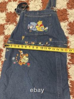 Disney Catalog Denim Overall Dress Winnie the Pooh Eeyore Tigger Medium