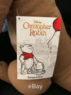 Disney Christopher Robin Winnie The Pooh Live Action Kanga & Roo Plush Set New