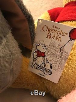 Disney Christopher Robin plush set Winnie the Pooh Eeyore Tigger Kanga Piglet