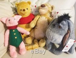 Disney Christopher Robin plush set of 4 Winnie the Pooh Eeyore Tigger Piglet