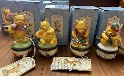Disney Classic Pooh 12 Calendar Figurines in Boxes & Display Case
