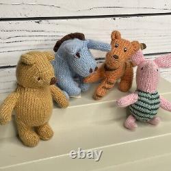 Disney Classic Winnie The Pooh Knit Plush Piglet Eeyore Tigger Set Nursery Decor