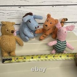 Disney Classic Winnie The Pooh Knit Plush Piglet Eeyore Tigger Set Nursery Decor