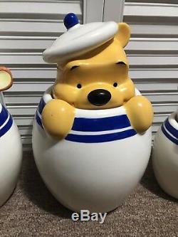 Disney Direct Winnie The Pooh Piglet Tigger Peek Cookie Jar Canister Set 8.5-11