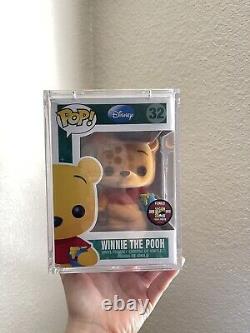 Disney Funko Pop 32 Winnie The Pooh 2012 SDCC Flocked 1/480 RARE with HARD PROTECT