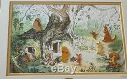 Disney Gallery Winnie the Pooh Eeyore Tigger Kanga Roo Rabbit Framed LE Pin Set