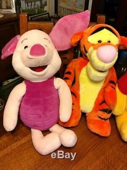 Disney JUMBO Winnie Pooh Rabbit Tigger Piglet Plush Mattel Lot very LARGE 20+