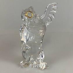 Disney Lenox Crystal Owl Pooh Figurine Frosted Accents 24k Gold RARE