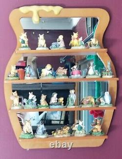 Disney Lenox WINNIE THE POOH Nursery Shelf with 24 FIGURINES Honey Pot MIRROR