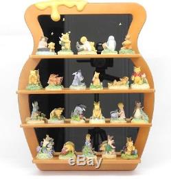 Disney Lenox Winnie The Pooh 22 pc Thimble Collection with Mirrored Honeypot Shelf