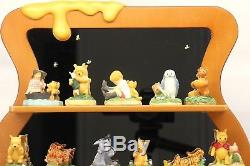 Disney Lenox Winnie The Pooh 22 pc Thimble Collection with Mirrored Honeypot Shelf