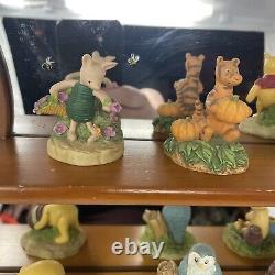 Disney Lenox Winnie the Pooh Display Shelf Nursery With 14 Figurines Mirror LARGE