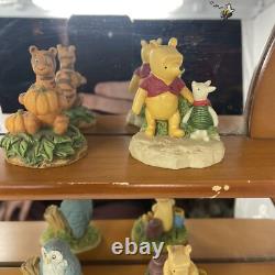Disney Lenox Winnie the Pooh Display Shelf Nursery With 14 Figurines Mirror LARGE