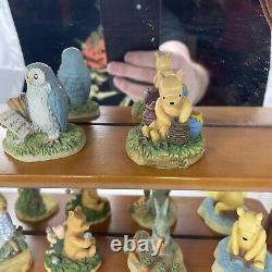 Disney Lenox Winnie the Pooh Display Shelf Nursery With 14 Figurines Mirror LARGE