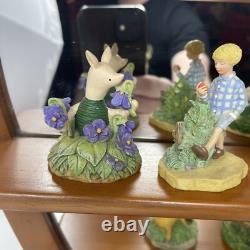 Disney Lenox Winnie the Pooh Display Shelf Nursery With 14 Figurines Mirror LARGE
