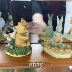 Disney Lenox Winnie the Pooh Display Shelf Nursery With 14 Figurines Mirror LARGE