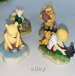 Disney Lenox Winnie the Pooh Thimble Collection, Complete Set withMirror Shelf