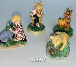 Disney Lenox Winnie the Pooh Thimble Collection, Complete Set withMirror Shelf