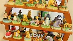 Disney Lenox Winnie the Pooh Thimble Collection with Mirror Shelf COMPLETE SET