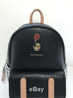 Disney Loungefly Classic Winnie The Pooh Black Plaid Mini Backpack