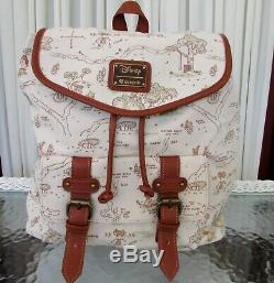 Disney Loungefly Winnie the Pooh Map Backpack Canvas Rucksack Bag NWT