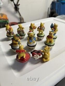 Disney Midwest of Cannon Falls Lot of 10 Diff Classic Pooh Trinket Boxes